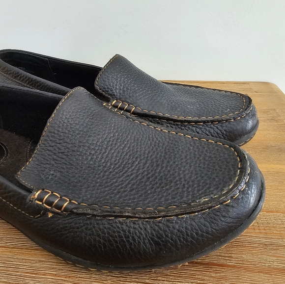 BOC Born Concept Brampton Mens Pebbled Black Leather Slip On Loafers, - Picture 3 of 10
